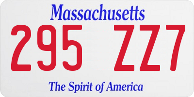 MA license plate 295ZZ7