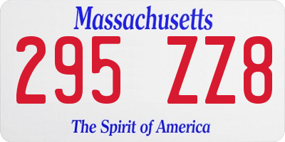 MA license plate 295ZZ8