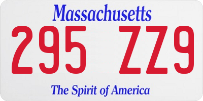MA license plate 295ZZ9