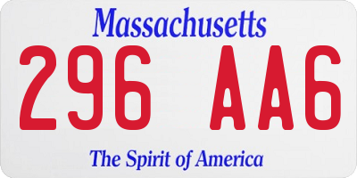 MA license plate 296AA6