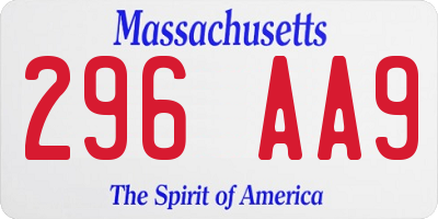MA license plate 296AA9