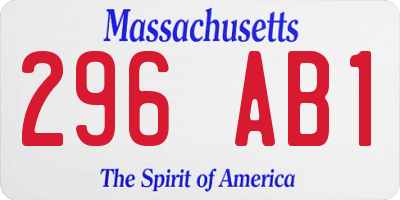 MA license plate 296AB1