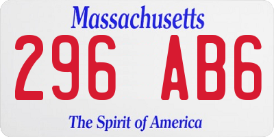 MA license plate 296AB6