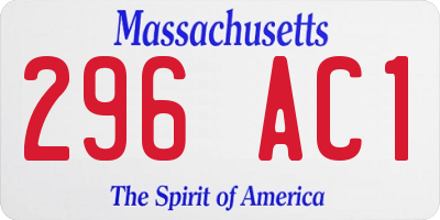 MA license plate 296AC1