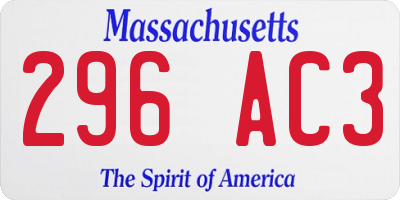 MA license plate 296AC3