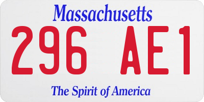 MA license plate 296AE1