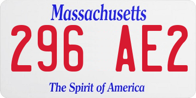 MA license plate 296AE2