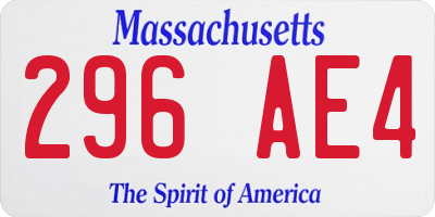 MA license plate 296AE4