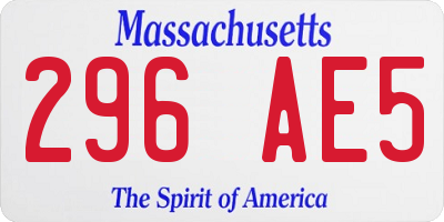 MA license plate 296AE5