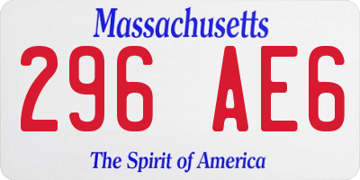 MA license plate 296AE6
