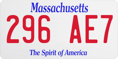 MA license plate 296AE7