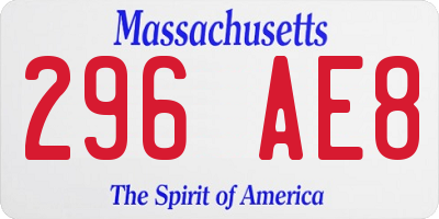 MA license plate 296AE8