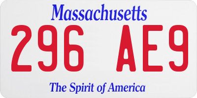 MA license plate 296AE9
