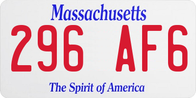 MA license plate 296AF6