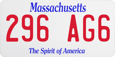 MA license plate 296AG6