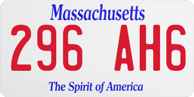 MA license plate 296AH6