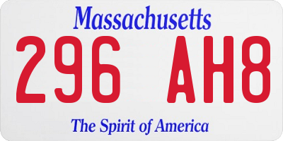 MA license plate 296AH8