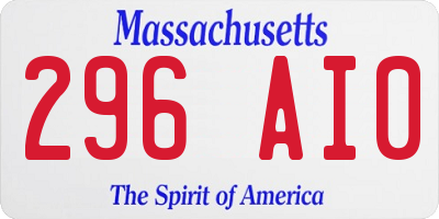 MA license plate 296AI0