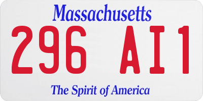 MA license plate 296AI1