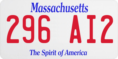 MA license plate 296AI2