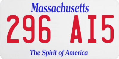 MA license plate 296AI5