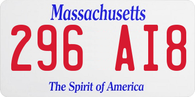 MA license plate 296AI8