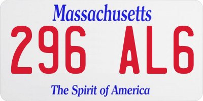 MA license plate 296AL6