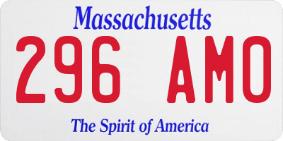 MA license plate 296AM0