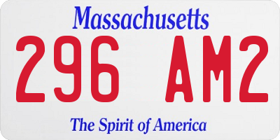 MA license plate 296AM2