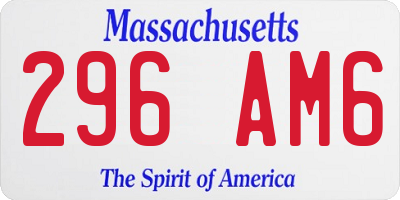 MA license plate 296AM6