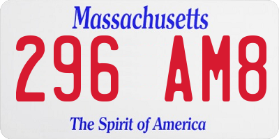 MA license plate 296AM8
