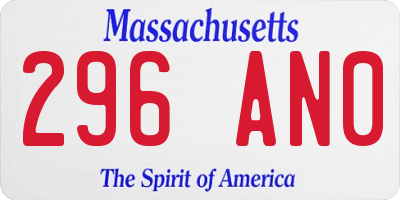 MA license plate 296AN0