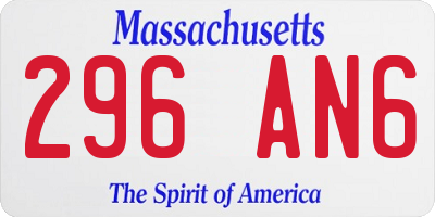 MA license plate 296AN6