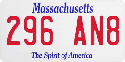MA license plate 296AN8