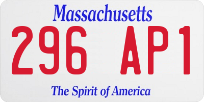 MA license plate 296AP1