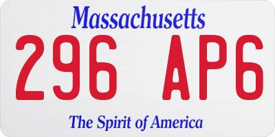MA license plate 296AP6