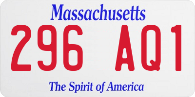 MA license plate 296AQ1