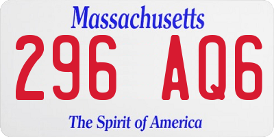 MA license plate 296AQ6