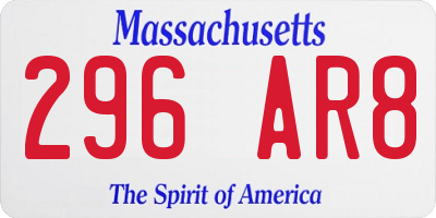 MA license plate 296AR8