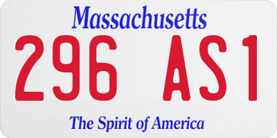 MA license plate 296AS1