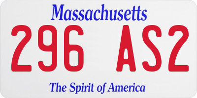 MA license plate 296AS2