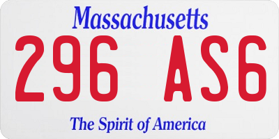 MA license plate 296AS6