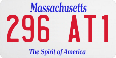 MA license plate 296AT1