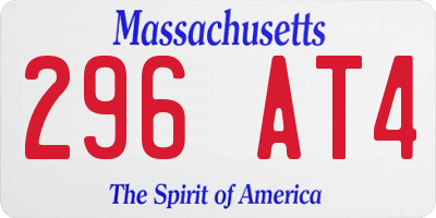 MA license plate 296AT4