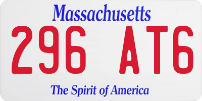 MA license plate 296AT6