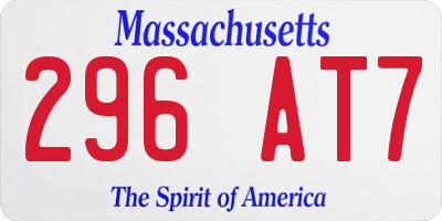 MA license plate 296AT7