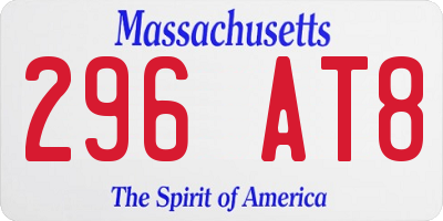 MA license plate 296AT8
