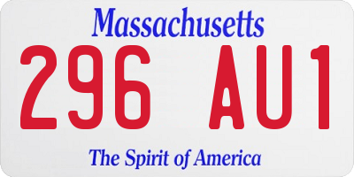 MA license plate 296AU1