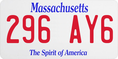 MA license plate 296AY6
