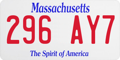 MA license plate 296AY7
